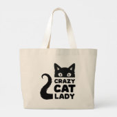 Crazy Cat Lady Grocery Canvas tas (Achterkant)