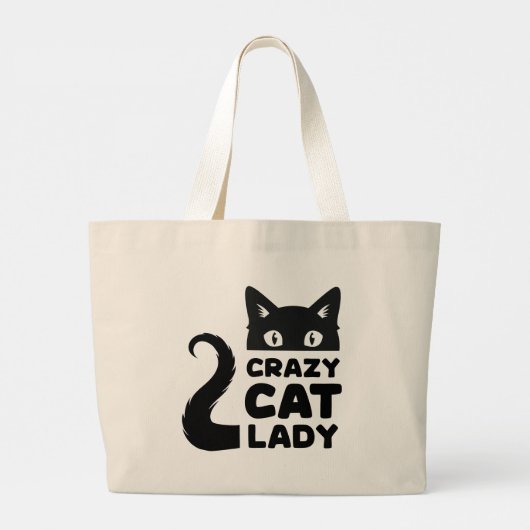 Crazy Cat Lady Grocery Canvas tas (Achterkant)