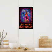 Crazy Cat Lady Halloween Decor Poster (Keuken)