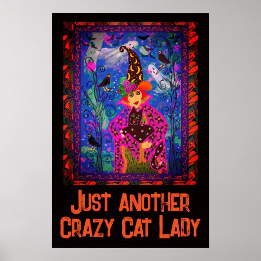 Crazy Cat Lady Halloween Decor Poster (Voorkant)