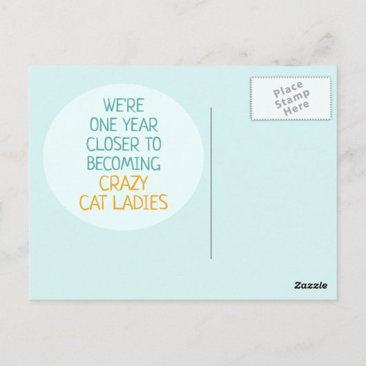 Crazy Cat Lady Happy Birthday Briefkaart (Achterkant)