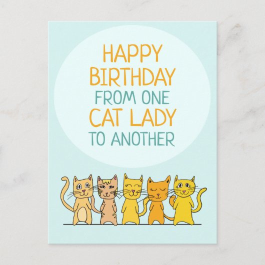 Crazy Cat Lady Happy Birthday Briefkaart (Voorkant)