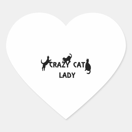 Crazy Cat Lady Hart Sticker (Voorkant)