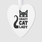 Crazy Cat Lady Heart Holiday Ornament (voorkant)