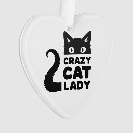 Crazy Cat Lady Heart Holiday Ornament (voorkant)