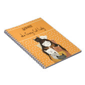 Crazy Cat Lady Illustratie met Naam Grappig Notitieboek (Rechterzijde)