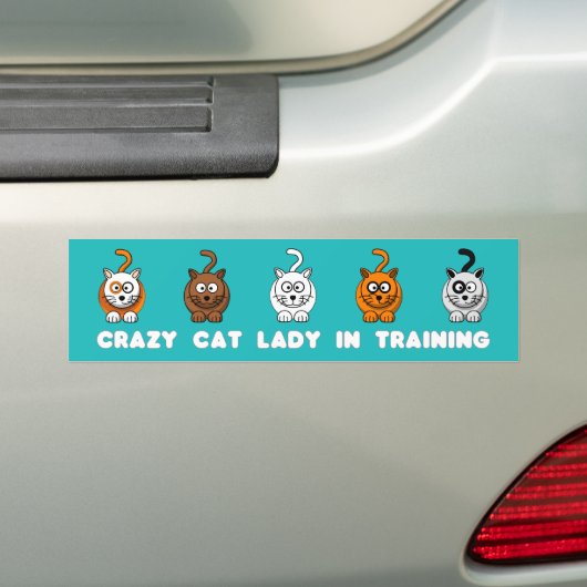 Crazy Cat Lady in Training Bumpersticker (Op auto)