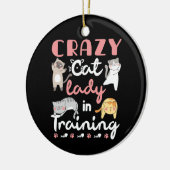 Crazy Cat Lady in training Keramisch Ornament (Links)