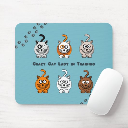 Crazy Cat Lady in training Mousepad Muismat (Met muis)
