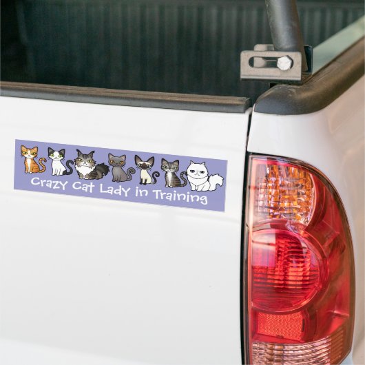 Crazy Cat Lady in Training (ontwerp je eigen kat) Bumpersticker (Op Truck)