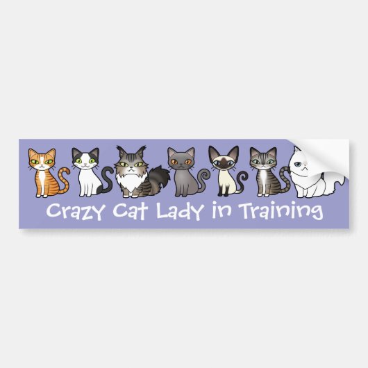 Crazy Cat Lady in Training (ontwerp je eigen kat) Bumpersticker (Voorkant)