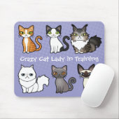 Crazy Cat Lady in Training (ontwerp je eigen kat) Muismat (Met muis)