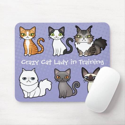 Crazy Cat Lady in Training (ontwerp je eigen kat) Muismat (Met muis)
