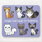 Crazy Cat Lady in Training (ontwerp je eigen kat) Muismat (Voorkant)