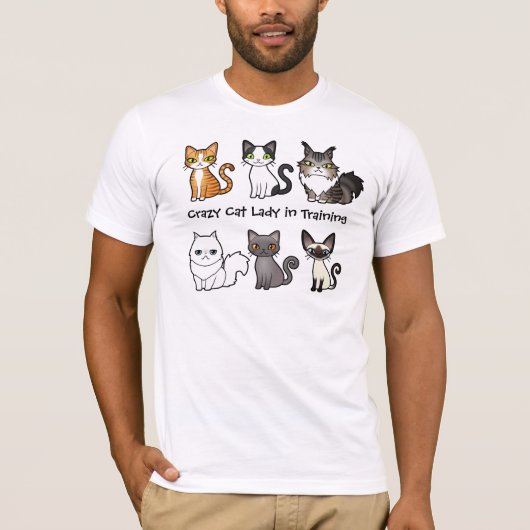 Crazy Cat Lady in Training (ontwerp je eigen kat) T-shirt (Voorkant)