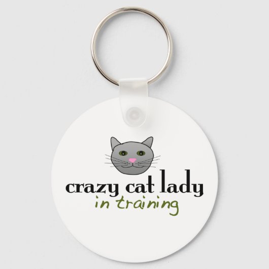 Crazy cat lady in training sleutelhanger (Voorkant)