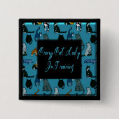 Crazy Cat Lady in Training Square Button (Voorkant)