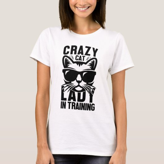 Crazy Cat Lady in training T-shirt (Voorkant)