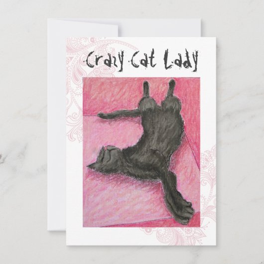 Crazy Cat Lady Indie Birthday nodigt uit Kaart (Voorkant)