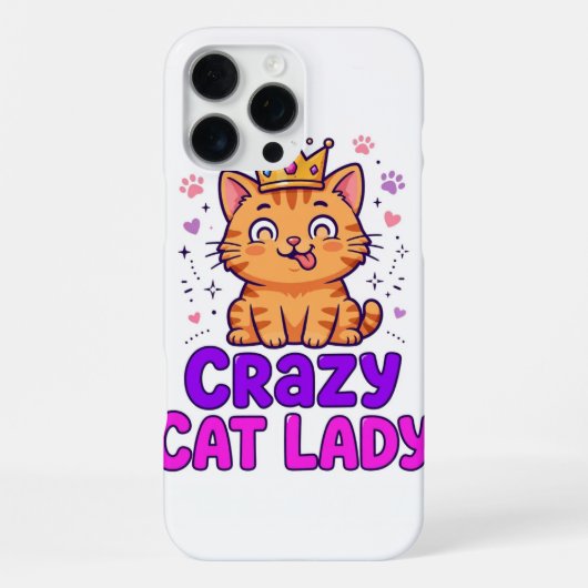 Crazy Cat Lady iPhone 16 Pro Max Hoesje (Achterkant)