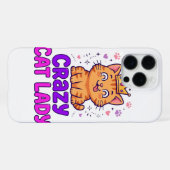 Crazy Cat Lady iPhone 16 Pro Max Hoesje (Achterkant horizontaal)