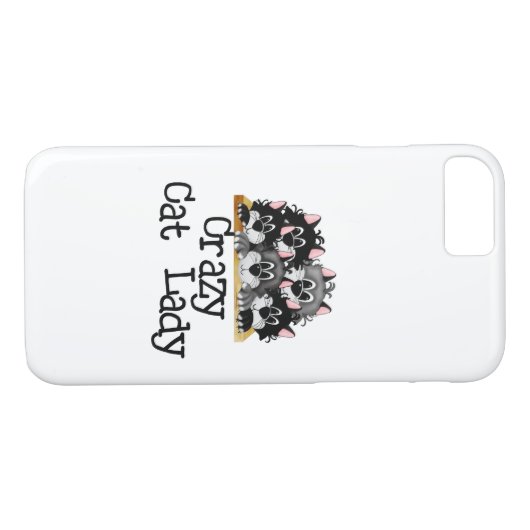 Crazy Cat Lady iPhone 7 hoesje (Achterkant (Horizontaal))
