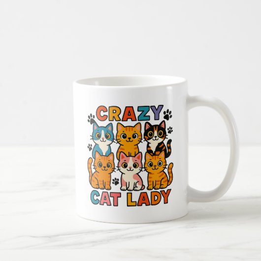 Crazy Cat Lady Kattenstapel  Koffiemok (Rechts)