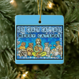 Crazy Cat Lady Keramisch Ornament
