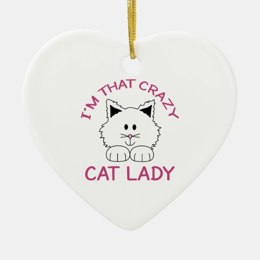CRAZY CAT LADY KERAMISCH ORNAMENT (Voorkant)