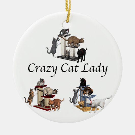 Crazy Cat Lady Keramisch Ornament (Voorkant)