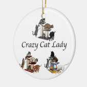 Crazy Cat Lady Keramisch Ornament (Links)