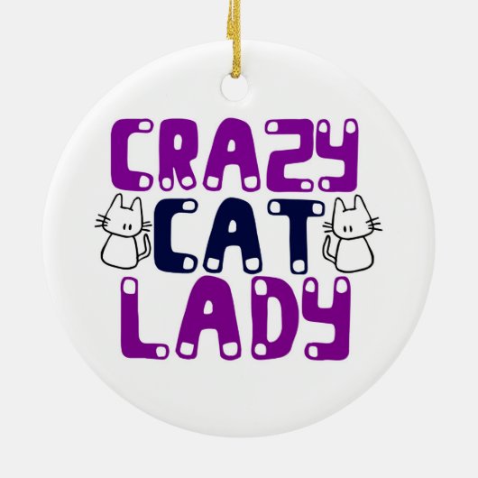 Crazy Cat Lady Keramisch Ornament (Achterkant)