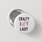 Crazy Cat Lady Knopspeld Ronde Button 3,2 Cm (Voorkant /achterkant)