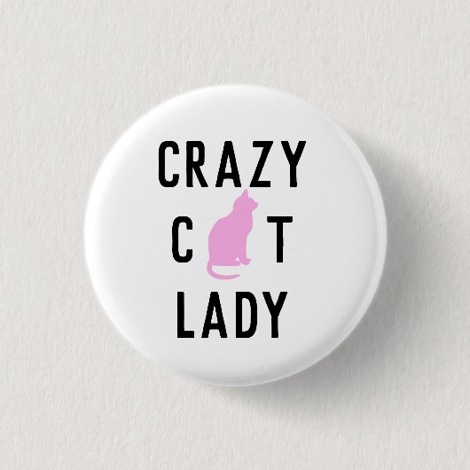 Crazy Cat Lady Knopspeld Ronde Button 3,2 Cm (Voorkant)