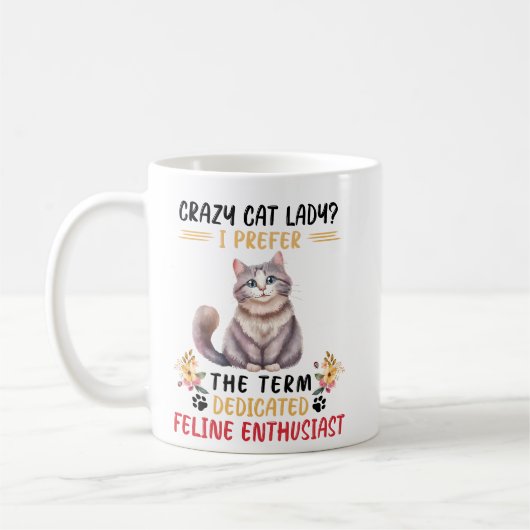 "Crazy cat lady" Koffiemok (Links)