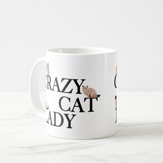 Crazy Cat Lady Koffiemok (Voorkant links)