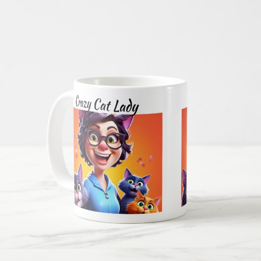 Crazy Cat Lady Koffiemok (Voorkant links)