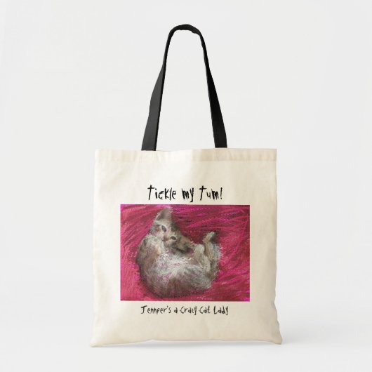 Crazy Cat Lady leuke roze canvas tassen (Voorkant)