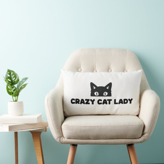 Crazy Cat Lady Lumbar Sierkussen Kussen (Stoel)