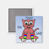 Crazy Cat Lady Magneet (Voorkant / Achterkant)