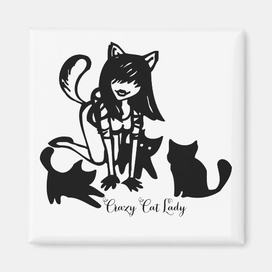Crazy Cat Lady Magnet (Voorkant)