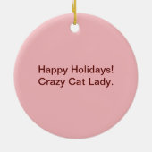 Crazy Cat Lady met Red Chevron Pattern Keramisch Ornament (Achterkant)