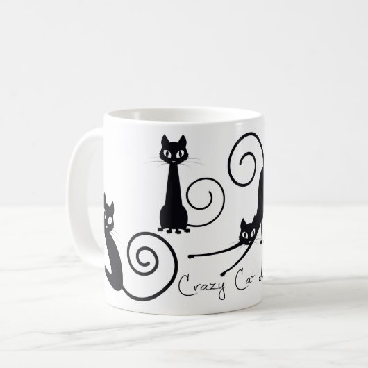 Crazy Cat Lady Mok met stijlvolle katten (Voorkant links)