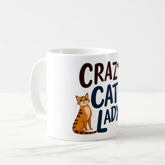 Crazy Cat Lady Mok - Schattigee Cat Lover Koffieko (Voorkant links)