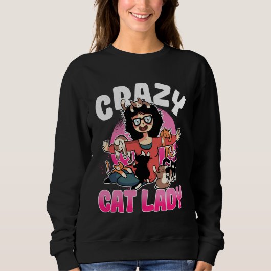 Crazy Cat Lady Motif  Great Cat Mum Grandma Trui (Voorkant)