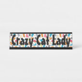 Crazy Cat Lady Naam Bord Bureau Naambordje (Voorkant)