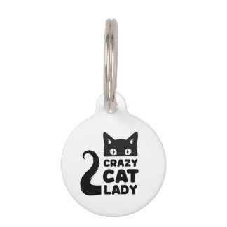 Crazy Cat Lady Naam Tag Huisdierpenning