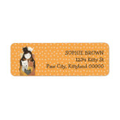 Crazy Cat Lady op Paw Pattern Schattige retouradre Etiket (Voorkant)