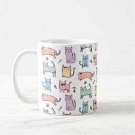 Crazy cat lady pastel multicolor cartoon cat mok