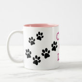 Crazy Cat Lady Pawprint Design Coffee Mok (Links)